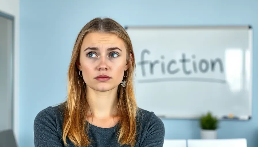 Confused woman experiencing friction